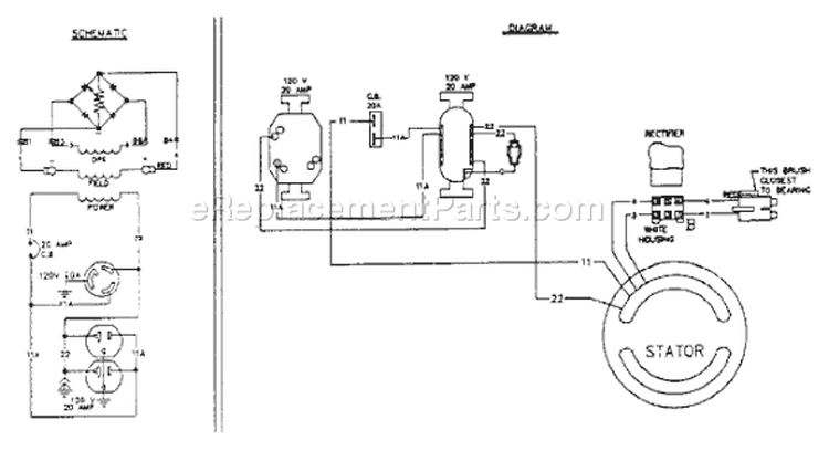 Page G Diagram and Parts List for 9092-1 HD3000 Briggs and Stratton Generator